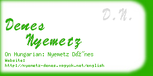 denes nyemetz business card